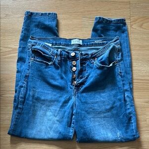 Nicole Miller Super High Waisted Nomad Taper Denim Jeans